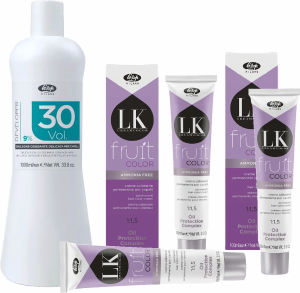 Lisap LK Fruit Color - Hair color without ammonia based on fruit oil + Lisap Developer - Oxidant / Developer - 3x 100 ml + 1x 1000 ml
