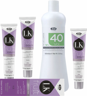 Lisap LK Fruit Color - Hair color without ammonia based on fruit oil + Lisap Developer - Oxidant / Developer - 3x 100 ml + 1x 1000 ml