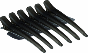 Sanshin Perfect Separating clips / Hair clips (black) - 12 cm - 6 Pieces