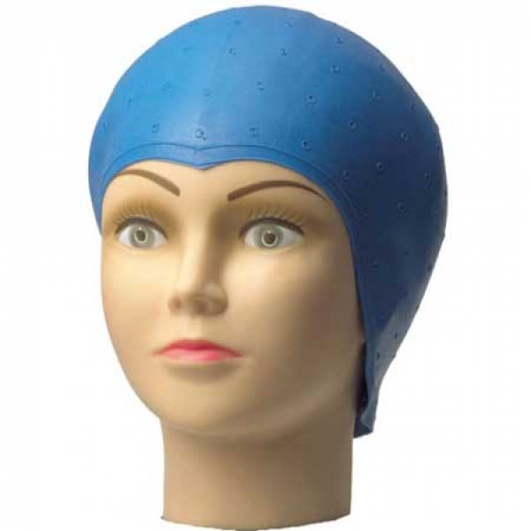 Strähnenhaube Latex blau