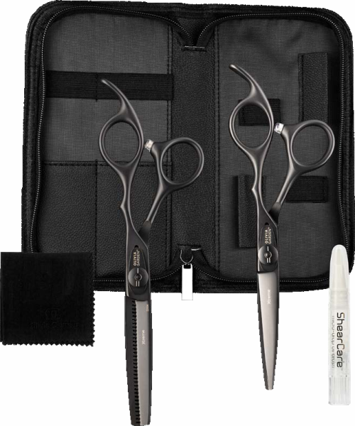Olivia Garden Xtreme Matt Black Edition - Set of 2 Scissors