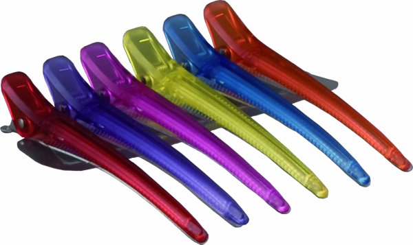 Sanshin Perfect Separating clips / Hair clips (colored) - 12 cm - 6 Pieces