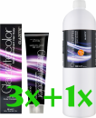 Glazette - Glazettecolor Permanente Haarfarbe + Oxigena Crema - Oxydant - 3x 100 ml + 1x 1000 ml